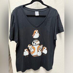 Porg V-Neck T-Shirt. Star Wars Licensed. Size XXL. NWOT.